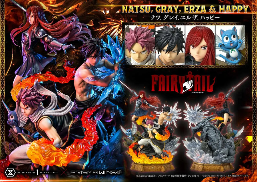 NATSU, GRAY, ERZA AND HAPPY (Regular Version) TV animation FAIRY TAIL – Prime1Studio – ActionFigure Brasil