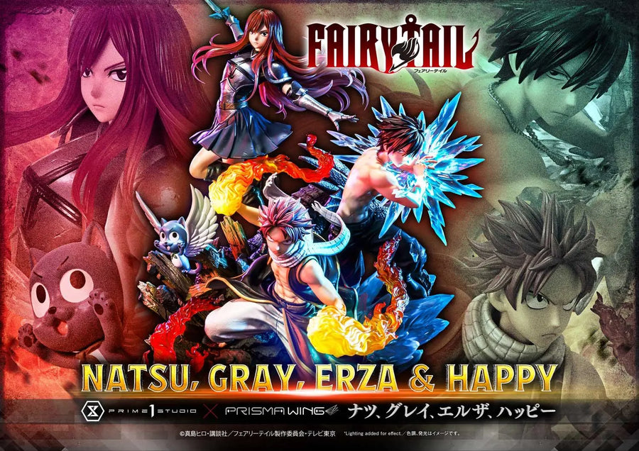 NATSU, GRAY, ERZA AND HAPPY (Regular Version) TV animation FAIRY TAIL – Prime1Studio – ActionFigure Brasil