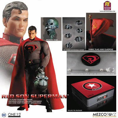 ONE:12 Collective - DC Comics: Preview Limited Superman 1/12 Action Figure Red Son ver.ㅤ – Mezco – ActionFigure Brasil — ângulo diferente