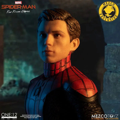 ONE:12 Collective / Spider-Man: Far From Home: Spider-Man 1/12 Action Figure DLX verㅤ – Mezco – ActionFigureBrasil — com base expositora