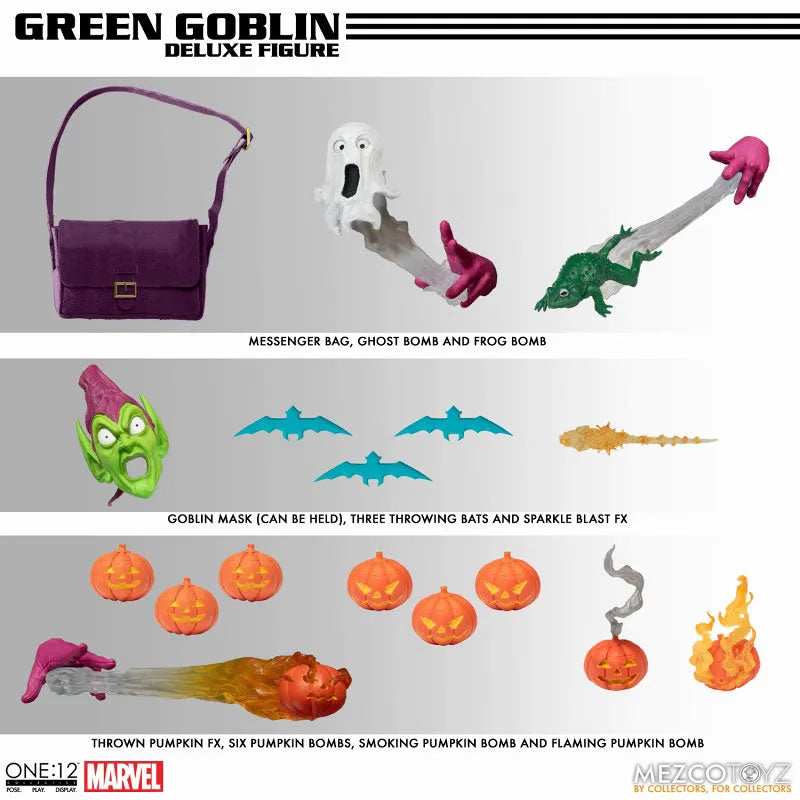 ONE:12 Collective / The Amazing Spider-Man: Green Goblin 1/12 Action Figure DX Editionㅤ – Mezco – ActionFigure Brasil
