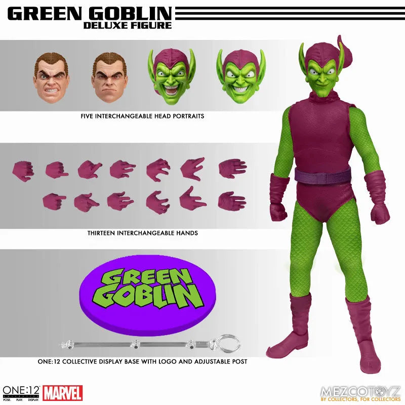 ONE:12 Collective / The Amazing Spider-Man: Green Goblin 1/12 Action Figure DX Editionㅤ – Mezco – ActionFigure Brasil