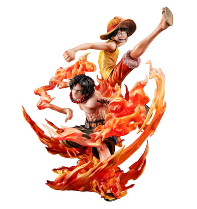 One Piece - Monkey D. Luffy - Portgas D. Ace - Portrait Of Pirates Maximum - Kyoudai no Kizuna, 20th LIMITED Ver. (MegaHouse) [Shop Exclusive]ㅤ – MegaHouse – ActionFigure Brasil