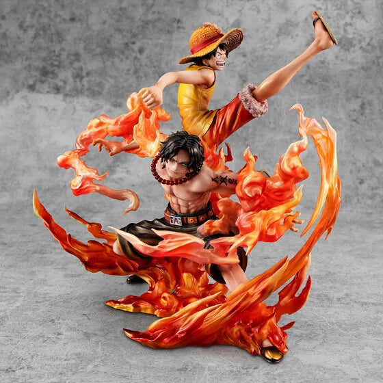 One Piece - Monkey D. Luffy - Portgas D. Ace - Portrait Of Pirates Maximum - Kyoudai no Kizuna, 20th LIMITED Ver. (MegaHouse) [Shop Exclusive]ㅤ – MegaHouse – ActionFigure Brasil