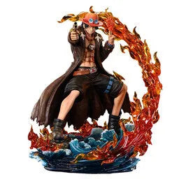 One Piece - Portgas D. Ace - One Piece Log Collection Statue - 1/4 (Plex, Unique Art Studio)ㅤ – Unique Art Studio – ActionFigureBrasil — com base expositora