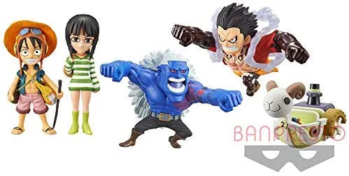 One Piece - World Collectable Figure - Treasure Rally IV - Luffy - Nico Robin - Mini Merry (ver. 2) - Luffy Gear 4 - Bullet (haki) - Set of 5 Figures (Banpresto)ㅤ – Banpresto – ActionFigure Brasil