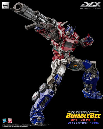 Optimus Prime (Cybertron Mode) DLX – Threezero – ActionFigure Brasil — com base expositora