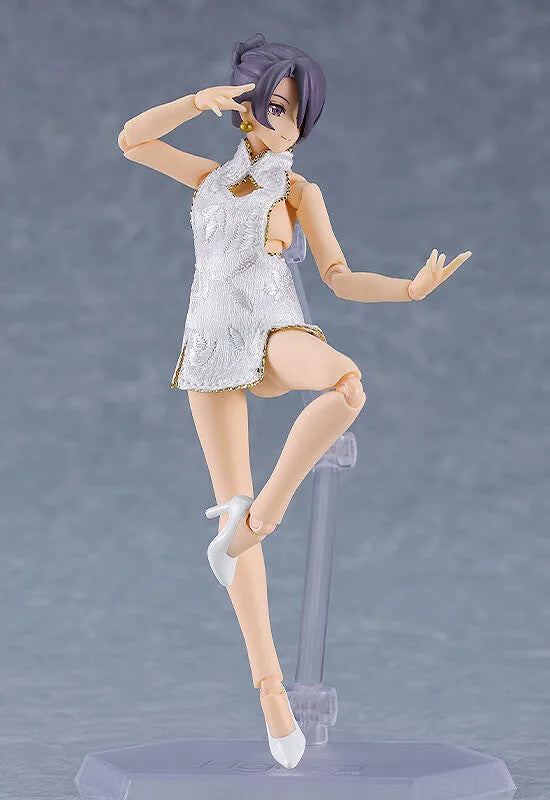 Original - Figma #569b - figma Styles - Mika - Mini Skirt Chinese Dress Outfit, White (Max Factory)ㅤ – Max Factory – ActionFigure Brasil
