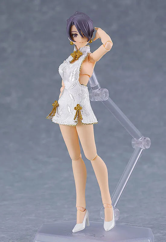 Original - Figma #569b - figma Styles - Mika - Mini Skirt Chinese Dress Outfit, White (Max Factory)ㅤ – Max Factory – ActionFigure Brasil