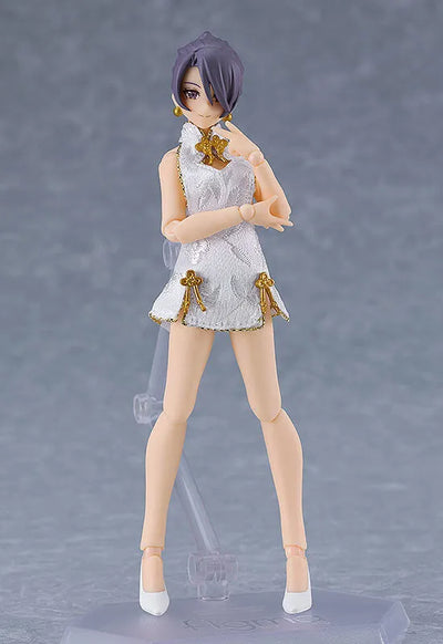 Original - Figma #569b - figma Styles - Mika - Mini Skirt Chinese Dress Outfit, White (Max Factory)ㅤ – Max Factory – ActionFigureBrasil — embalagem