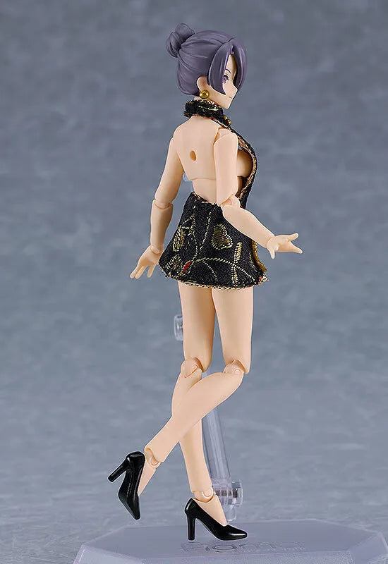 Original - Figma #569c - figma Styles - Mika - Mini Skirt Chinese Dress Outfit, Black (Max Factory)ㅤ – Max Factory – ActionFigure Brasil