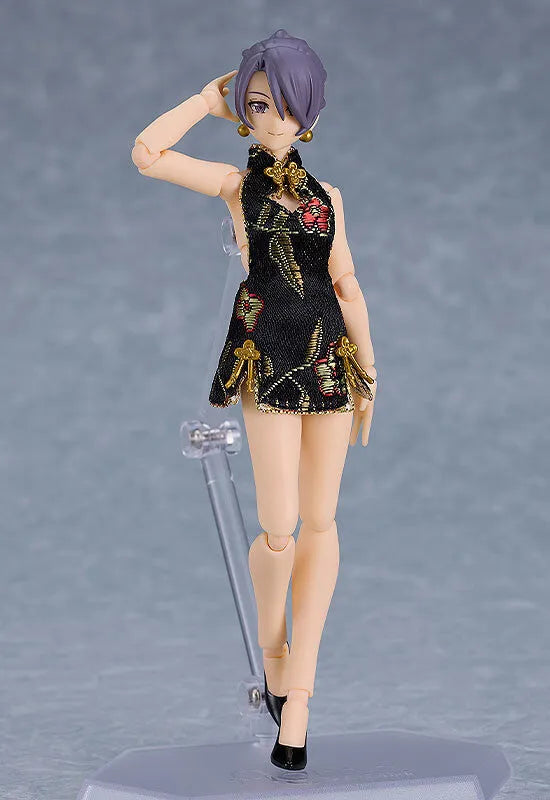 Original - Figma #569c - figma Styles - Mika - Mini Skirt Chinese Dress Outfit, Black (Max Factory)ㅤ – Max Factory – ActionFigure Brasil