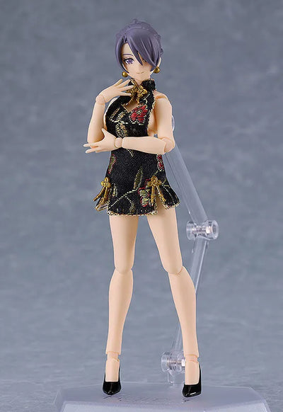 Original - Figma #569c - figma Styles - Mika - Mini Skirt Chinese Dress Outfit, Black (Max Factory)ㅤ – Max Factory – ActionFigureBrasil — close