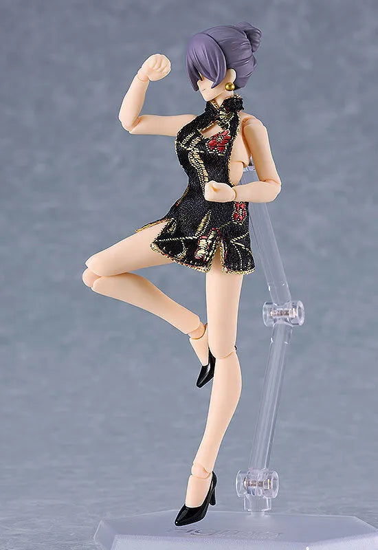 Original - Figma #569c - figma Styles - Mika - Mini Skirt Chinese Dress Outfit, Black (Max Factory)ㅤ – Max Factory – ActionFigure Brasil