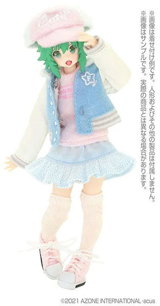 Picco Neemo Wear 1/12 Fanny Fanny Sailor Stajan Jacket & Pastel Casual set Saxe Blue x Pink (DOLL ACCESSORY)ㅤ – Azone – ActionFigure Brasil