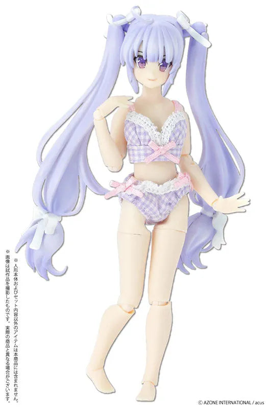 Picco Neemo Wear 1/12 Gingham Check Bra & Shorts Set Lavender (DOLL ACCESSORY)ㅤ – Azone – ActionFigure Brasil