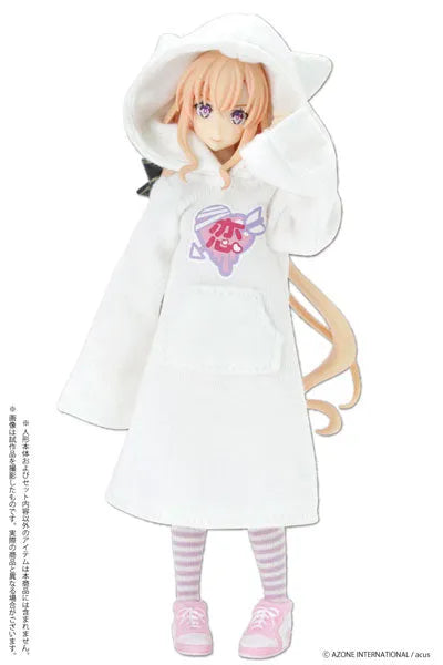 Picco Neemo Wear 1/12 Itami Kawa*Cat-eared One-piece Dress White (DOLL ACCESSORY)ㅤ – Azone International – ActionFigureBrasil