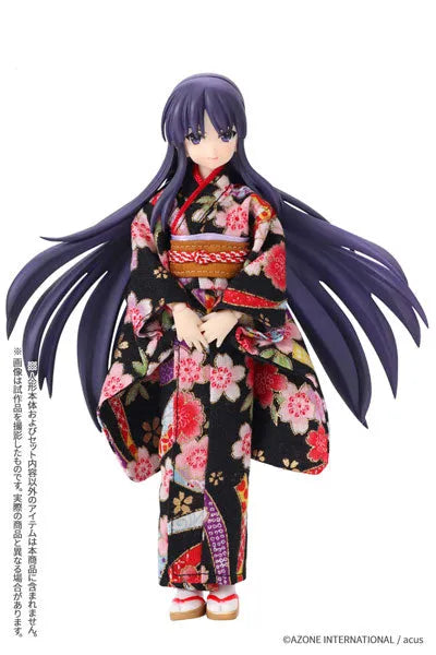 Picco Neemo Wear 1/12 Picco M Kimono Set -Cherry Blossom Poetry- Black (DOLL ACCESSORY)ㅤ – Azone – ActionFigure Brasil