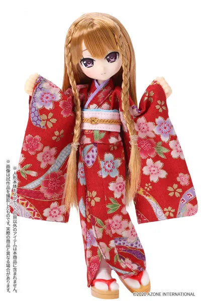 Picco Neemo Wear 1/12 Picco M Kimono Set -Cherry Blossom Poetry- Scarlet (DOLL ACCESSORY)ㅤ – Azone International – ActionFigureBrasil