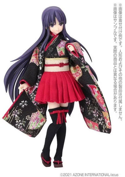 Picco Neemo Wear 1/12 Picco M Miniskirt-Kimono Set -Dancer's Fan- Jet Black (DOLL ACCESSORY)ㅤ – Azone – ActionFigure Brasil