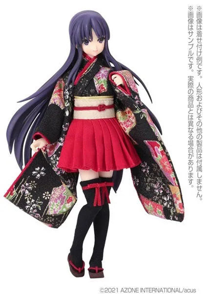 Picco Neemo Wear 1/12 Picco M Miniskirt-Kimono Set -Dancer's Fan- Jet Black (DOLL ACCESSORY)ㅤ – Azone – ActionFigure Brasil