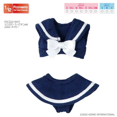 Picco Neemo Wear 1/12 Sailor Bikini Set Navy (DOLL ACCESSORY)ㅤ – Azone International – ActionFigureBrasil