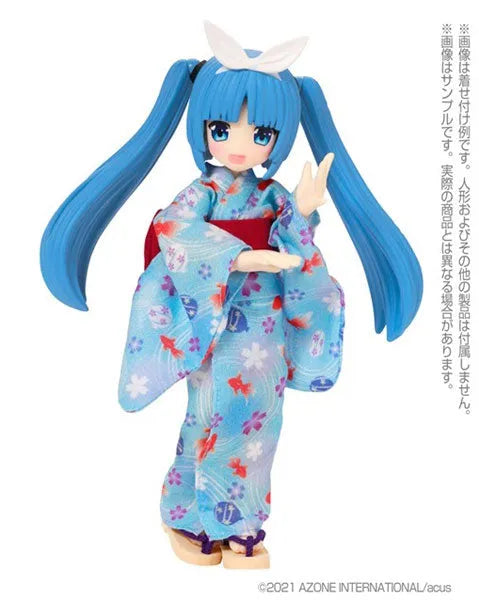 Picco Neemo Wear 1/12 Yukata set -Goldfish and Water Balloons- Light Blue (DOLL ACCESSORY)ㅤ – Azone – ActionFigure Brasil