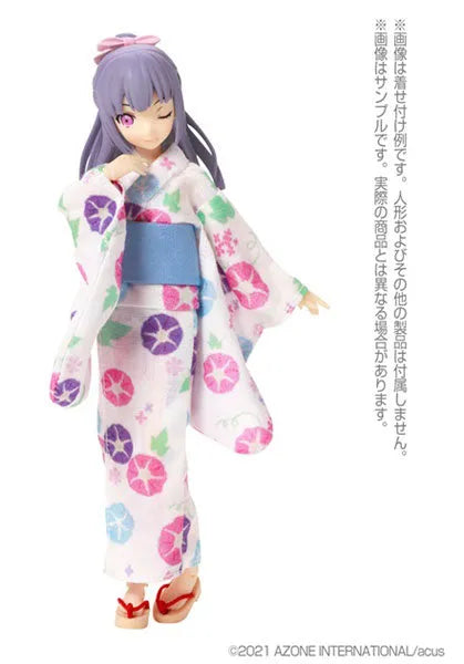 Picco Neemo Wear 1/12 Yukata set -Morning Glory and Maiden- Moonlight White (DOLL ACCESSORY)ㅤ – Azone International – ActionFigureBrasil