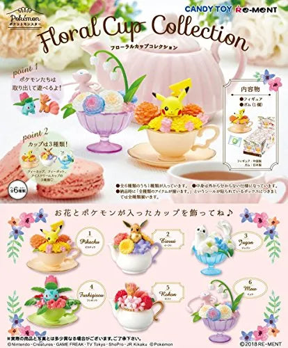 Pocket Monsters - Candy Toy - Pokémon Floral Cup Collection - 1 (Re-Ment) - Set of 6ㅤ – Re-Ment – ActionFigureBrasil