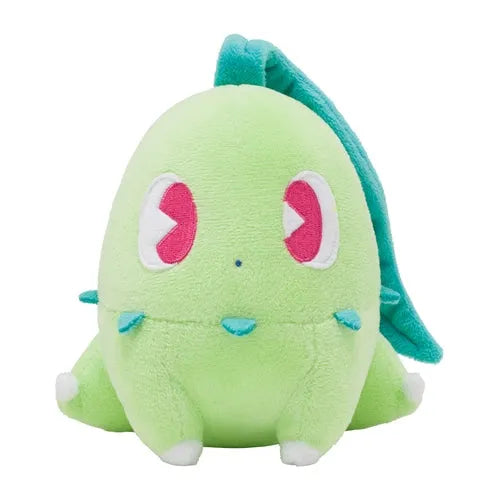 Pokemon - Chikorita - Saiko Soda Refresh Plushie (Pokemon Center)ㅤ – Pokemon Center – ActionFigure Brasil