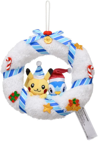 Pokémon - Pikachu - Pochama - Plush Mascot - Pokémon Christmas in the Sea - Wreath (Pokémon Center)ㅤ – Pokémon Center – ActionFigureBrasil