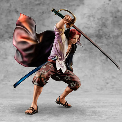Portrait of Pirates "Red-Haired" Shanks – MegaHouse – ActionFigure Brasil — com base expositora