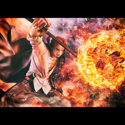 Portrait of Pirates "Red-Haired" Shanks – MegaHouse – ActionFigure Brasil — com base expositora