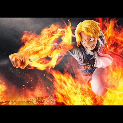 Portrait of Pirates Sabo "Fire Fist Inheritance" - LIMITED EDITION – MegaHouse – ActionFigure Brasil — com base expositora