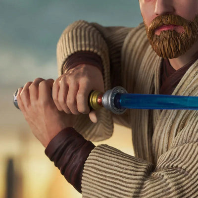 Premier Collection / Star Wars Revenge of the Sith: Obi-Wan Kenobi Statueㅤ – Diamond Select – ActionFigure Brasil — ângulo diferente