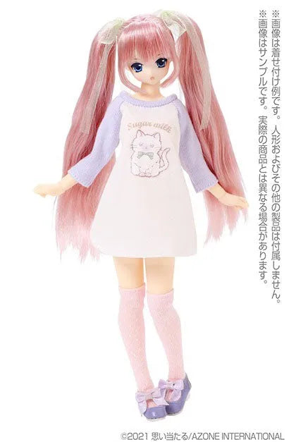 Pure Neemo Wear 1/6 PNS Fluffy Animal Raglan One-piece Dress Lavender x White (DOLL ACCESSORY)ㅤ – Azone – ActionFigure Brasil