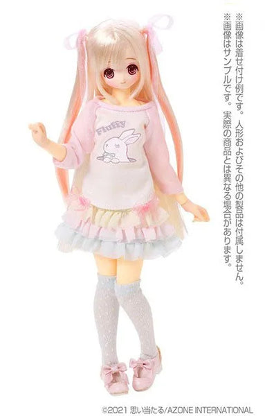 Pure Neemo Wear 1/6 PNS Fluffy Animal Raglan T-shirt Pink x White (DOLL ACCESSORY)ㅤ – Azone International – ActionFigureBrasil