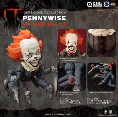 Q-bitz "IT: The End" Pennywise Spider Ver.1ㅤ – ASMUS TOYS – ActionFigureBrasil — ângulo diferente