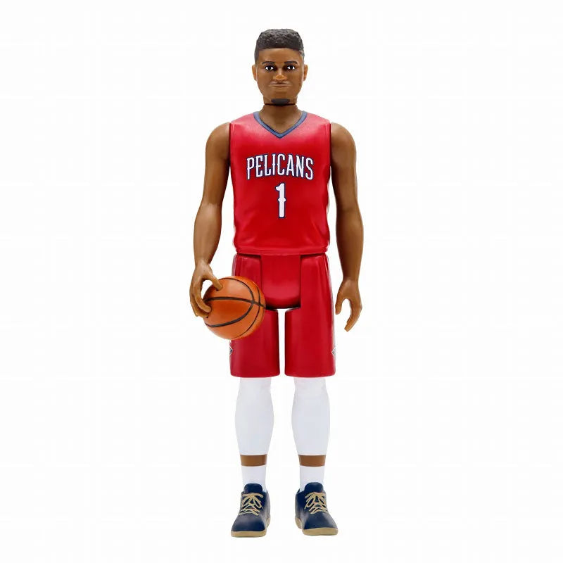 Re-Action / NBA wave 3: Zion Williamson (New Orleans Pelicans) Red Uniform Ver.ㅤ – Super7 – ActionFigureBrasil
