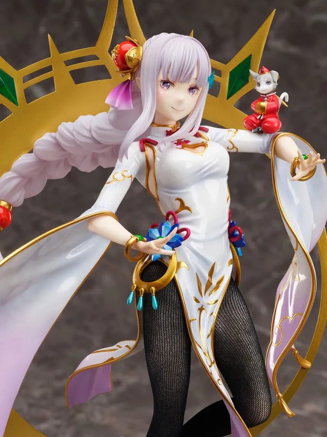 Re:Zero kara Hajimeru Isekai Seikatsu - Emilia - Puck - F:Nex - 1/7 - China Dress Ver. (FuRyu) [Shop Exclusive]ㅤ – FuRyu – ActionFigureBrasil
