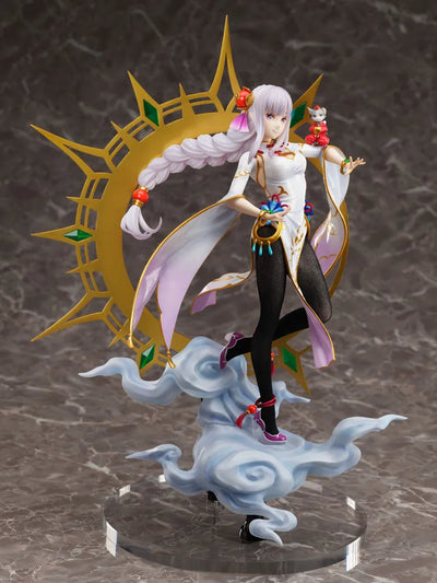 Re:Zero kara Hajimeru Isekai Seikatsu - Emilia - Puck - F:Nex - 1/7 - China Dress Ver. (FuRyu) [Shop Exclusive]ㅤ – FuRyu – ActionFigureBrasil — com base expositora