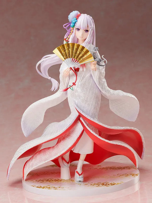 Re:Zero kara Hajimeru Isekai Seikatsu - Emilia - Puck - F:Nex - 1/7 - Shiromuku (FuRyu) [Shop Exclusive]ㅤ – FuRyu – ActionFigureBrasil