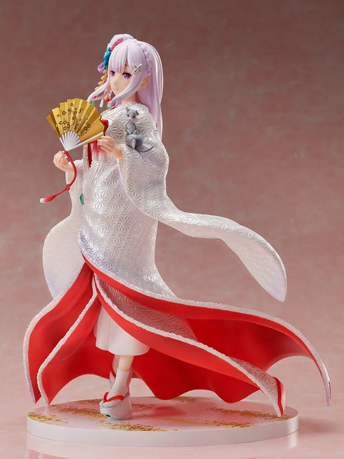 Re:Zero kara Hajimeru Isekai Seikatsu - Emilia - Puck - F:Nex - 1/7 - Shiromuku (FuRyu) [Shop Exclusive]ㅤ – FuRyu – ActionFigureBrasil