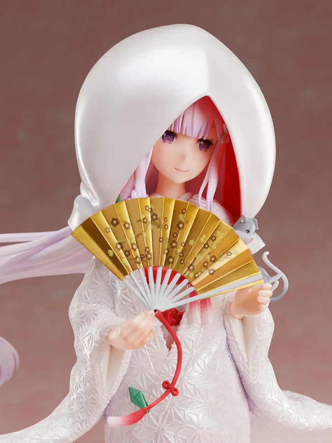 Re:Zero kara Hajimeru Isekai Seikatsu - Emilia - Puck - F:Nex - 1/7 - Shiromuku (FuRyu) [Shop Exclusive]ㅤ – FuRyu – ActionFigureBrasil