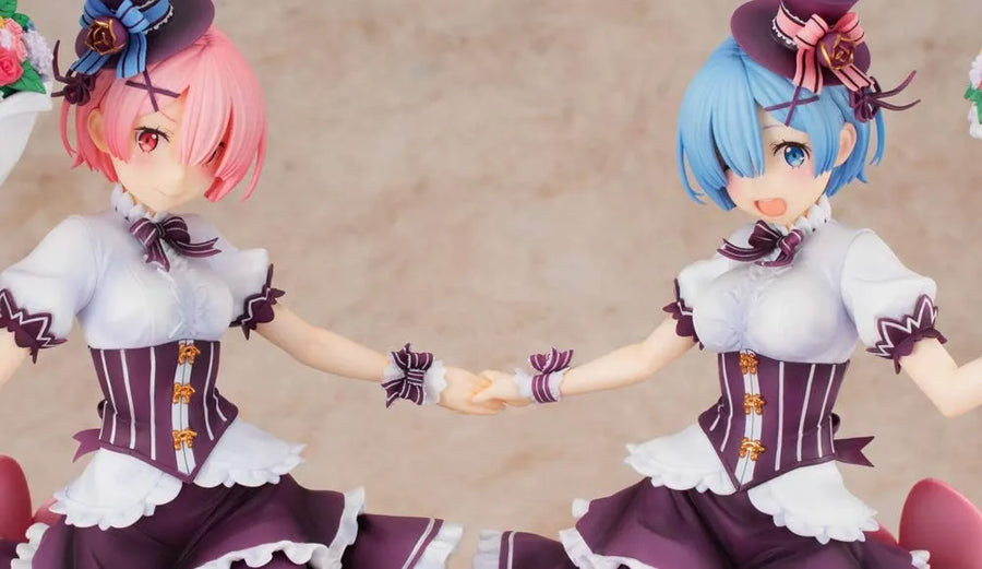 Re:Zero kara Hajimeru Isekai Seikatsu - Rem - Ram - KDcolle - 1/7 - Birthday Ver. Complete Set - 2 Figures (Kadokawa)ㅤ – Kadokawa – ActionFigure Brasil