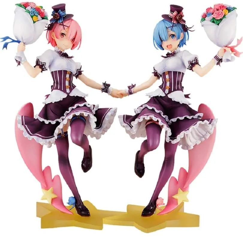 Re:Zero kara Hajimeru Isekai Seikatsu - Rem - Ram - KDcolle - 1/7 - Birthday Ver. Complete Set - 2 Figures (Kadokawa)ㅤ – Kadokawa – ActionFigure Brasil