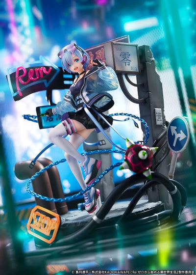 Re:Zero kara Hajimeru Isekai Seikatsu - Rem - Shibuya Scramble Figure - 1/7 - Neon City Ver. (Alpha Satellite) [Shop Exclusive]ㅤ – eStream – ActionFigureBrasil — ângulo diferente