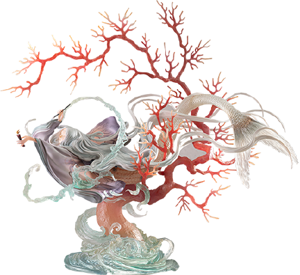 Red Candle and Mermaid (Red Coral) - LIMITED EDITION: 100 (Black) – Manas SUM – ActionFigure Brasil