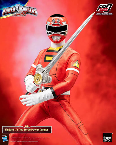 Red Turbo Power Ranger – Threezero – ActionFigure Brasil — com base expositora