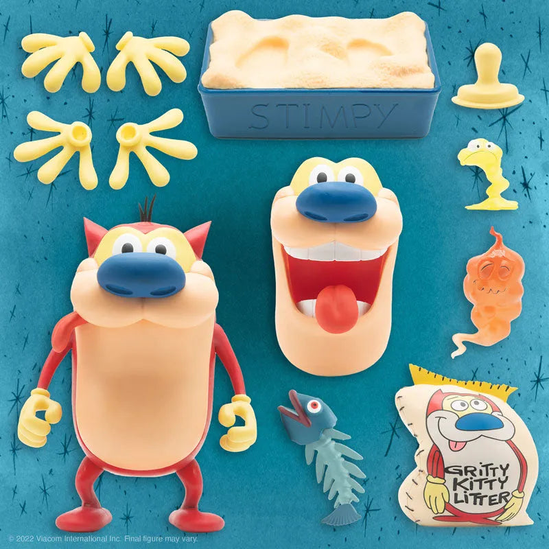 Ren and Stimpy / Stimpy J. Cat Ultimate Action Figureㅤ – Super7 – ActionFigureBrasil